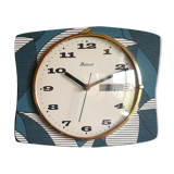 Vintage clock silent wall clock "Mervex blue white"