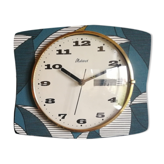 Vintage clock silent wall clock "Mervex blue white"