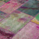 Handmade turkish overdyed 198 cm x 300 cm multicolor patchwork carpet