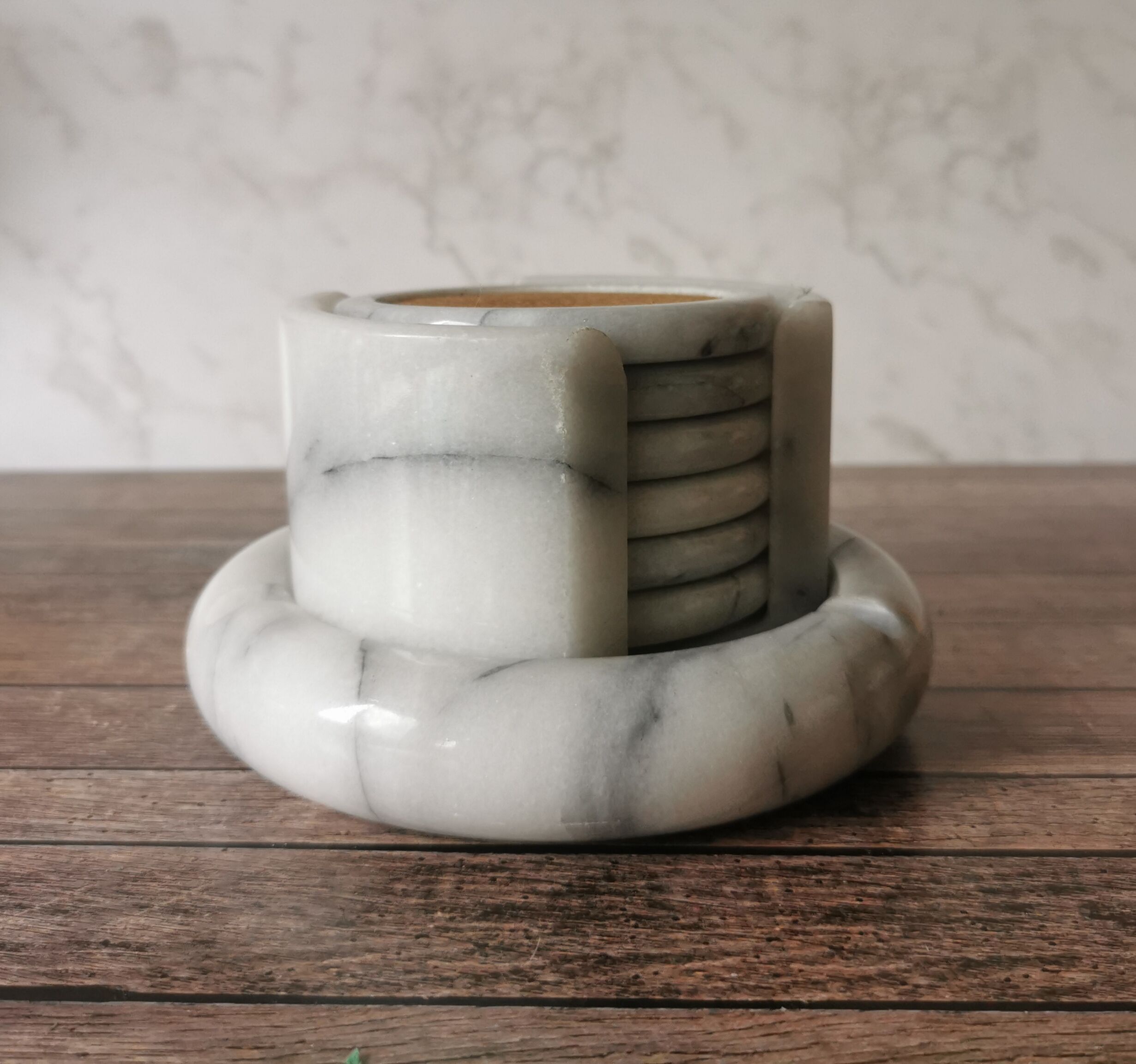 Ashtray and marble under glass