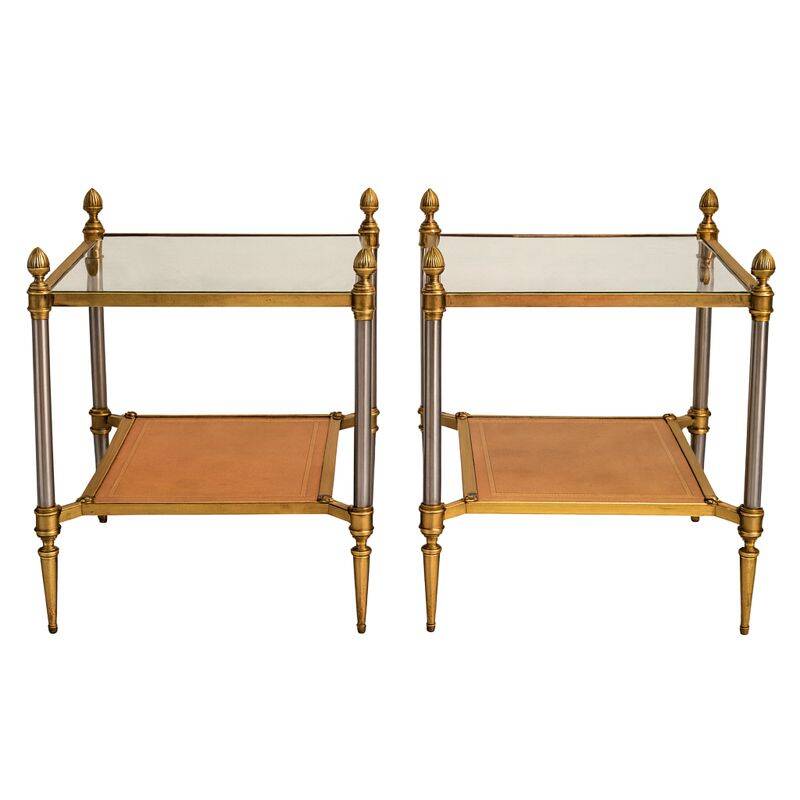 Pair of side tables attributed to Maison Jansen, circa 1950–1960.