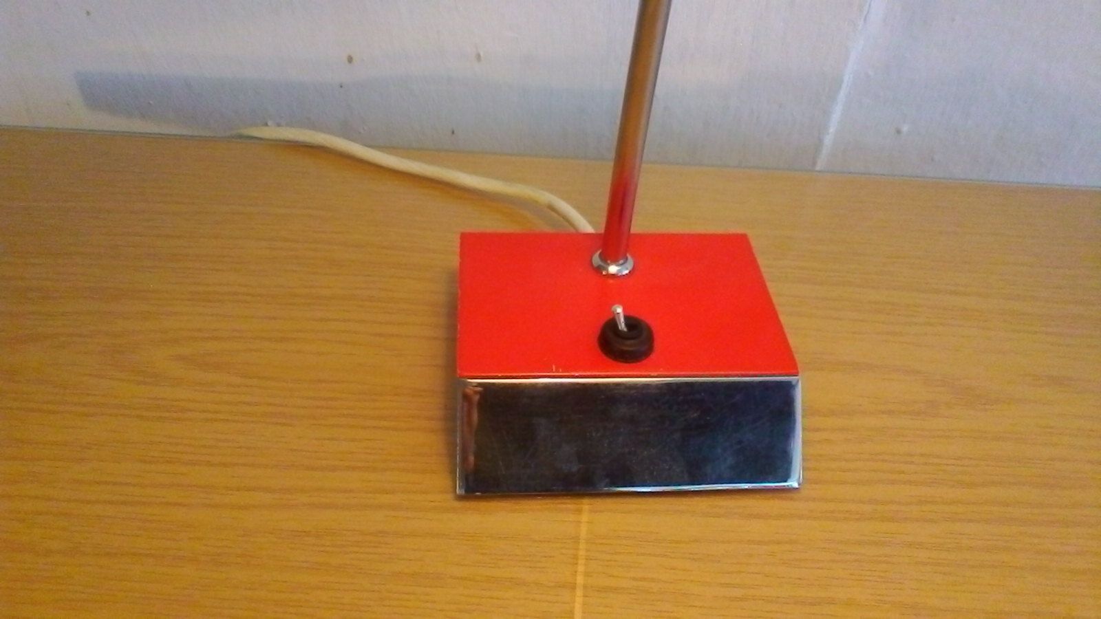 By Josef Hurka for Napako 1960 red desk lamp