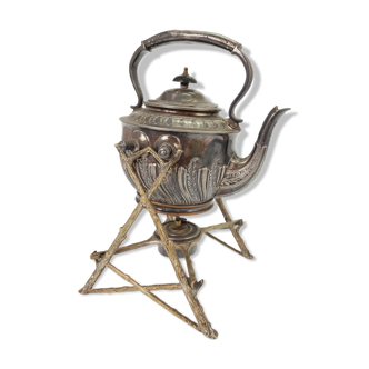 Walker & hall sheffield silver plated tea kettle on stand