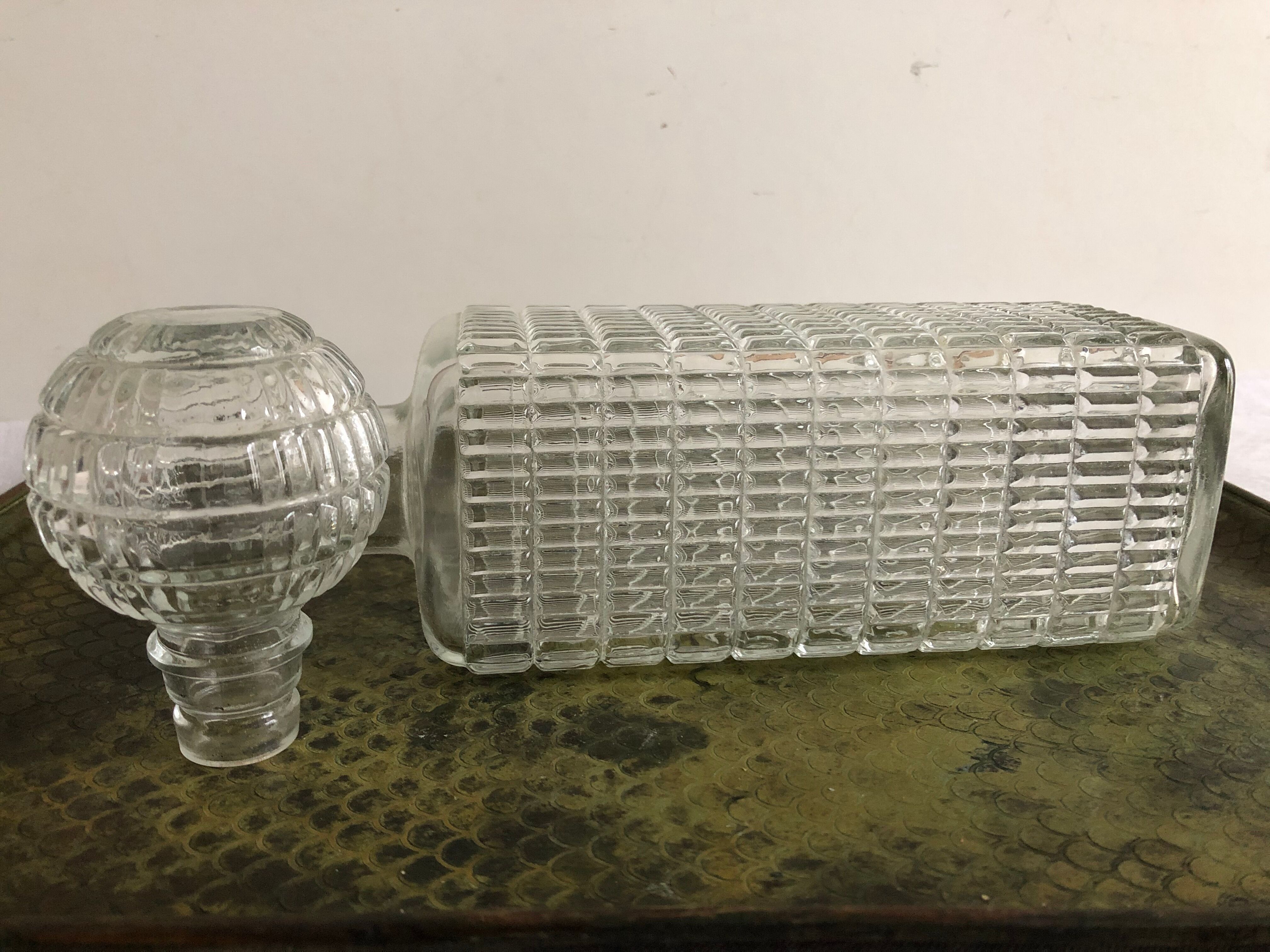 Whiskey decanter, cut glass