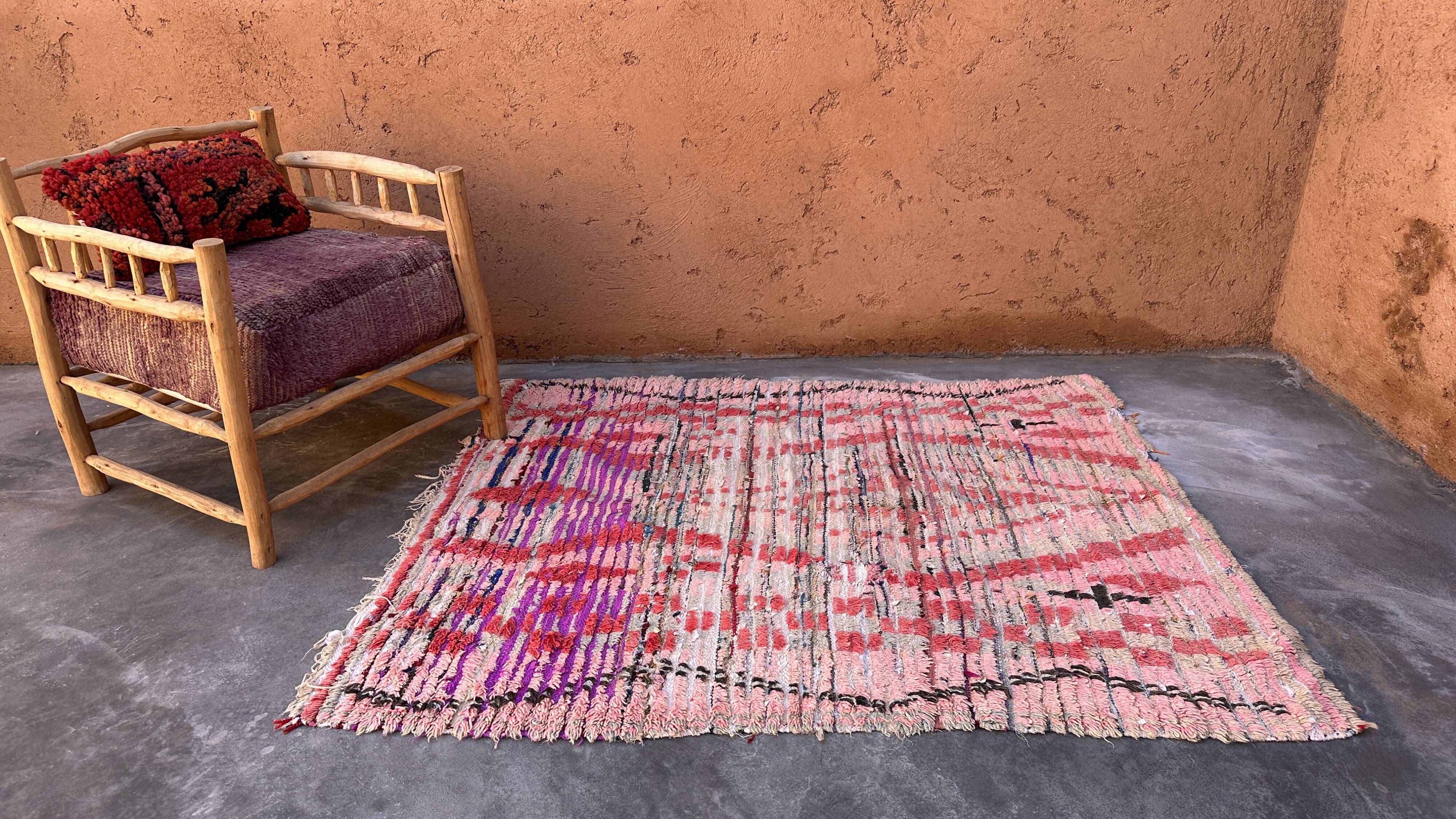 Pink Boujad Moroccan rug - 171 x 147 cm