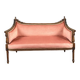 Louis XVI style canapé in carved wood and velvet, 20th century