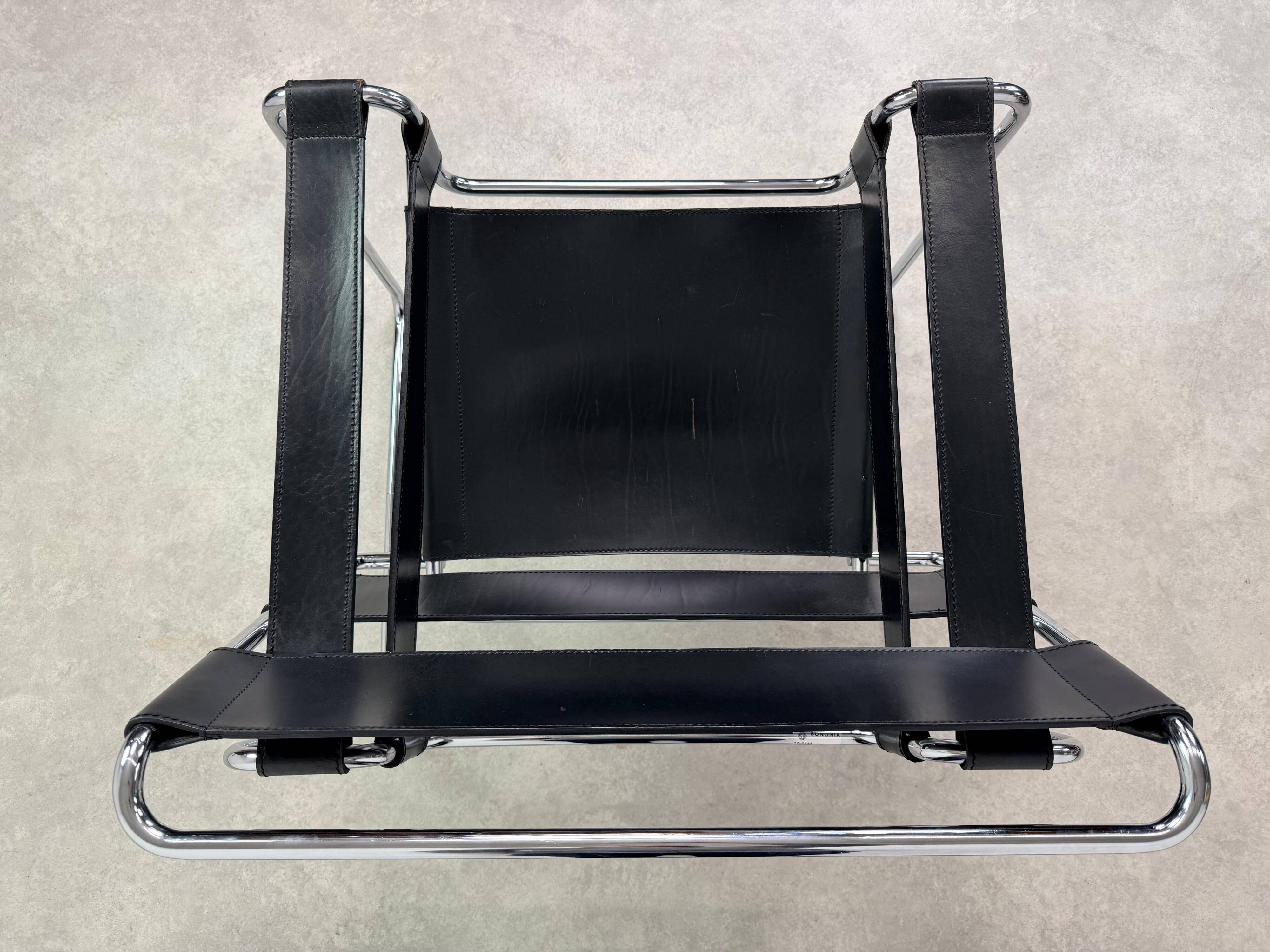 Authentic B3 "Wassily" chair by Marcel Breuer, Vintage, by Bononia, Italy
