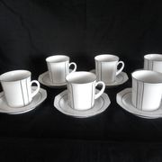 Art Deco coffee service for 6 people in porcelain Winterling Marktleuthen Bavaria (22 pieces)