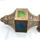 Moroccan brass suspension and coloured glass