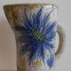 Pichet vintage design signé decor floral