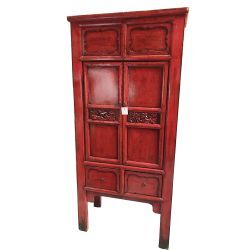 Antique red Chinese wardrobe