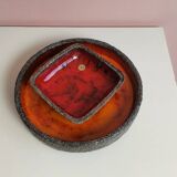 2x Vintage Fat Lava Schaal door Jan van Erp 1960's.