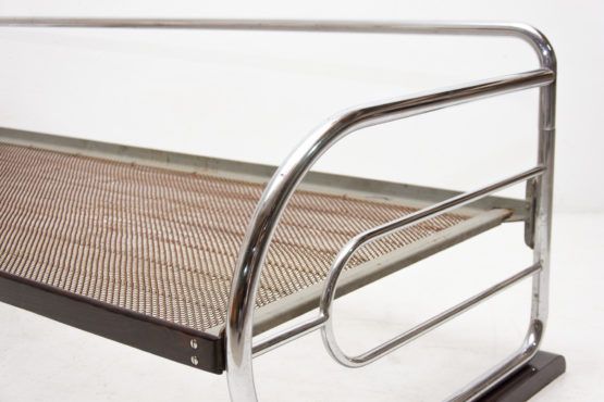 Chrome bauhaus sofa by Hynek Gottwald bohemia 1930s