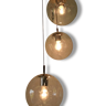 Plafonnier à 3 globes en verre soufflé des années 70