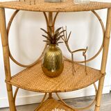 Rattan corner shelf