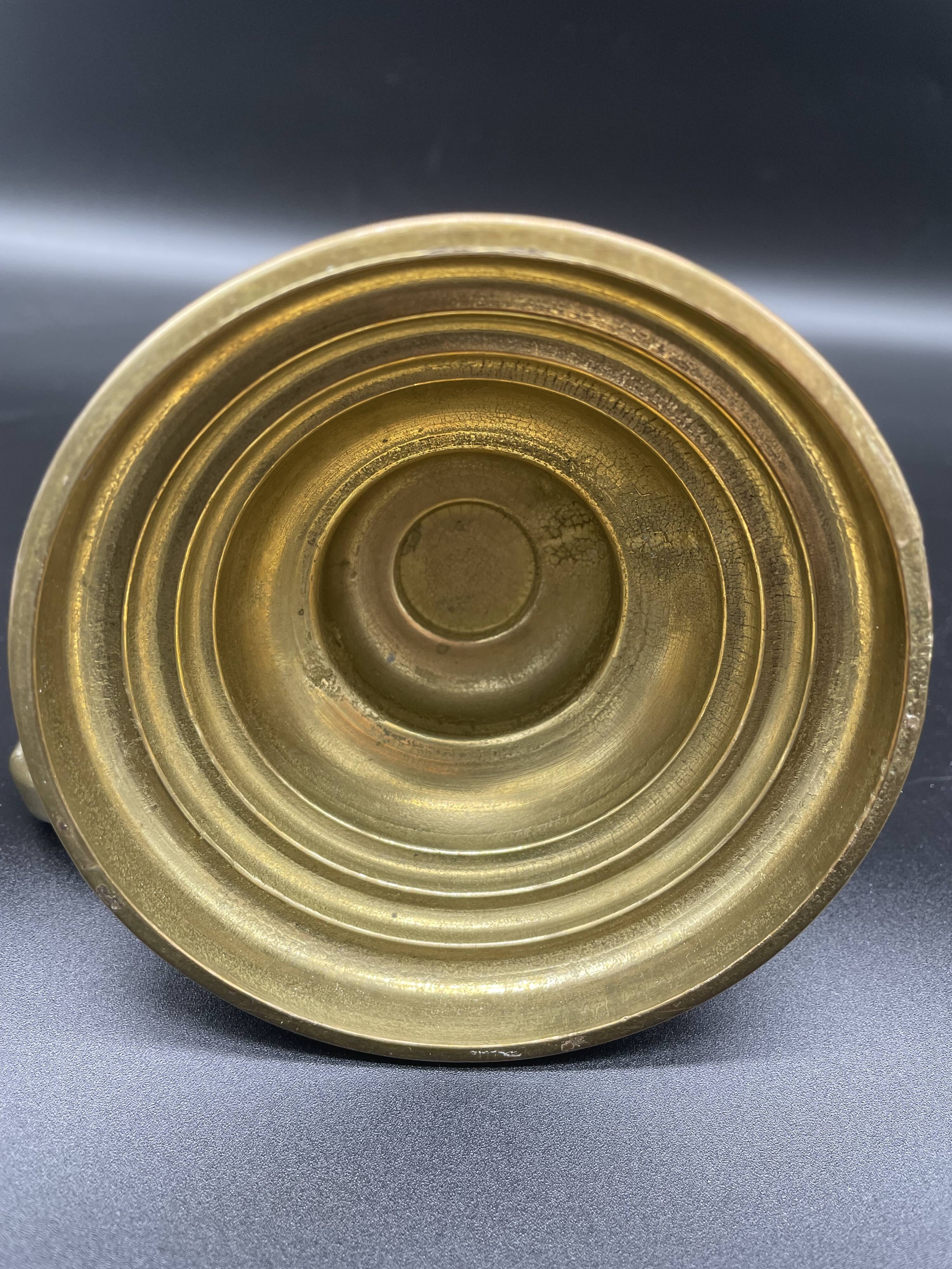 Hand candle holder, cellar rat, brass, gilded, gold, handle, 1950s, decoration, chic, decor, room