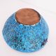 Ceramic fruit bowl with turquoise blue sea foam enamels, 1950