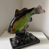 Poisson en plâtre émaillé vintage