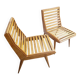 Pair of antique ocean liner armchairs