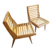 Pair of antique ocean liner armchairs