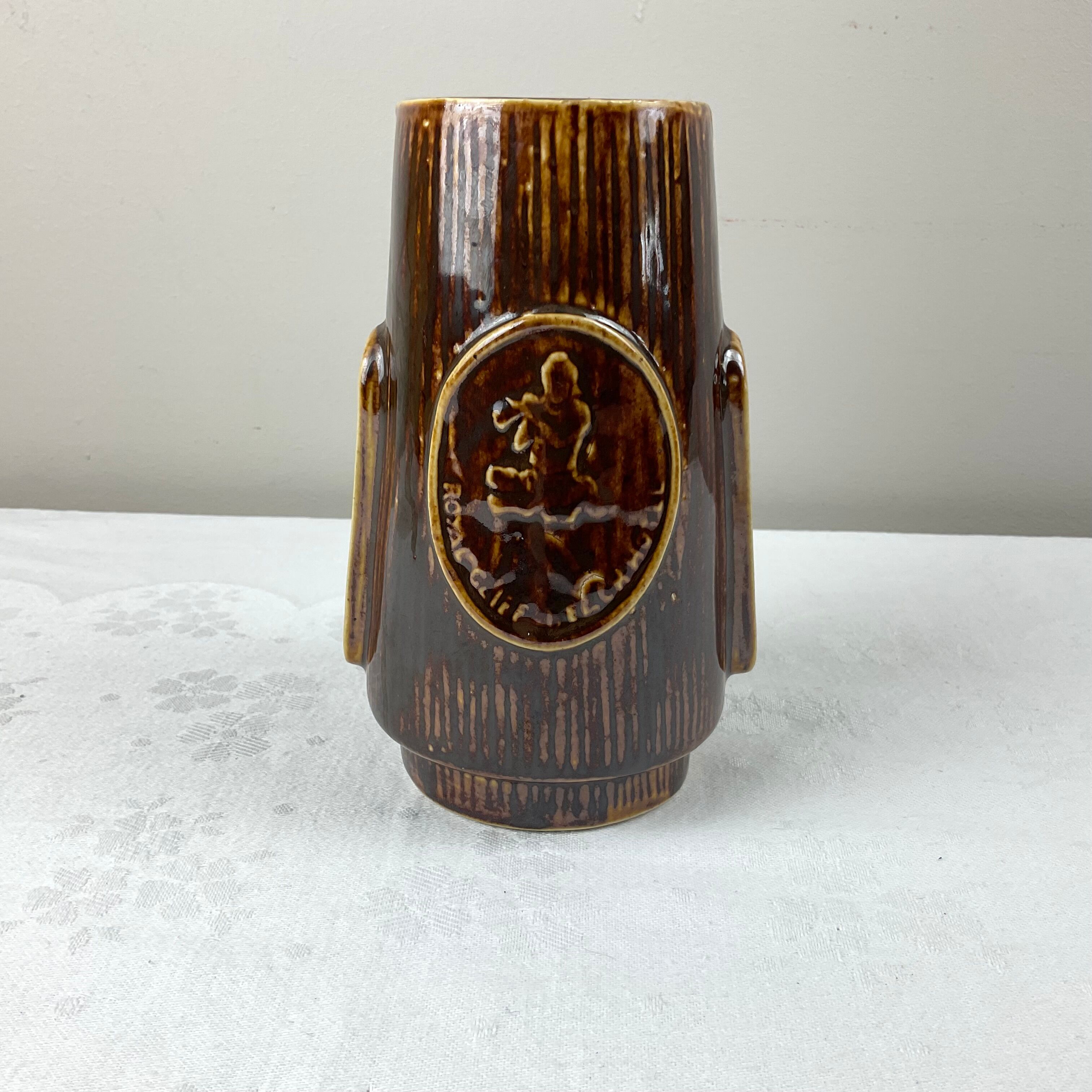 Small vintage ethnic face vase