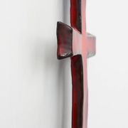 Red glazed ceramic Cross by Vandeweghe for Amphora, Belgium, ca. 1960