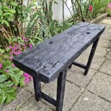 Shou sugi ban burnt wood console workbench