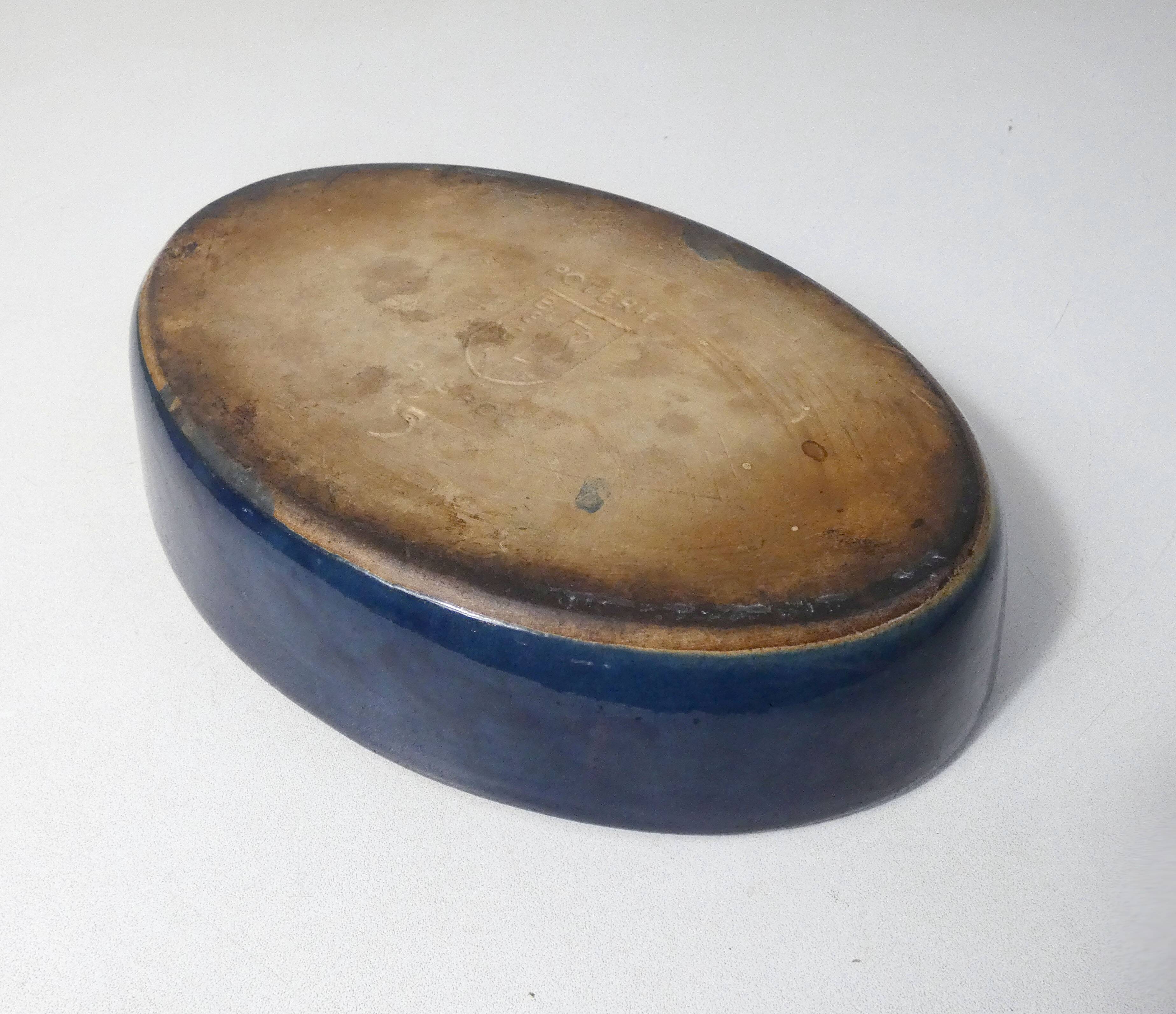 old glazed terracotta dish