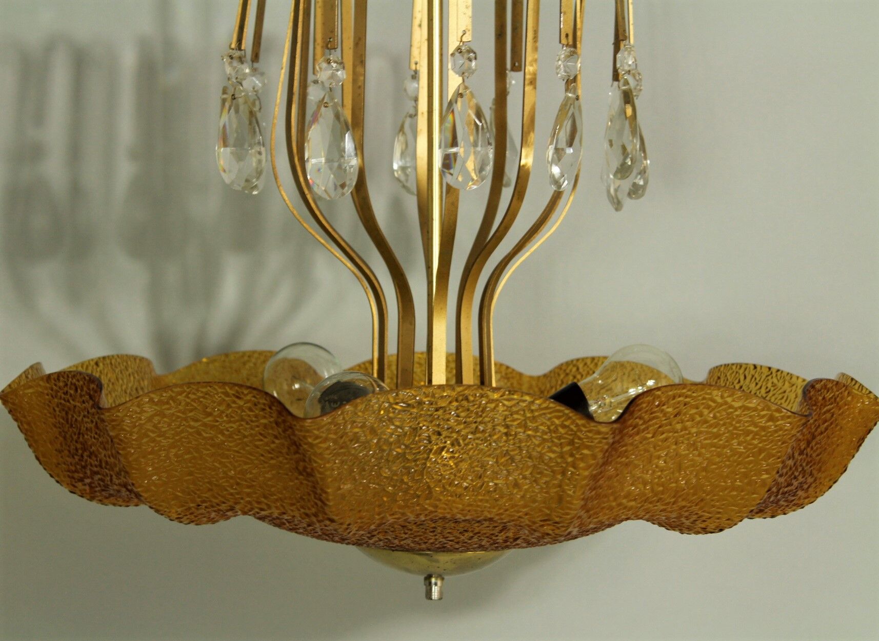 Fountain pendant light from Kamenický Šenov, 1970s