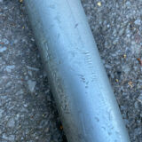 Vintage Italian industrial bench in leather and metal.