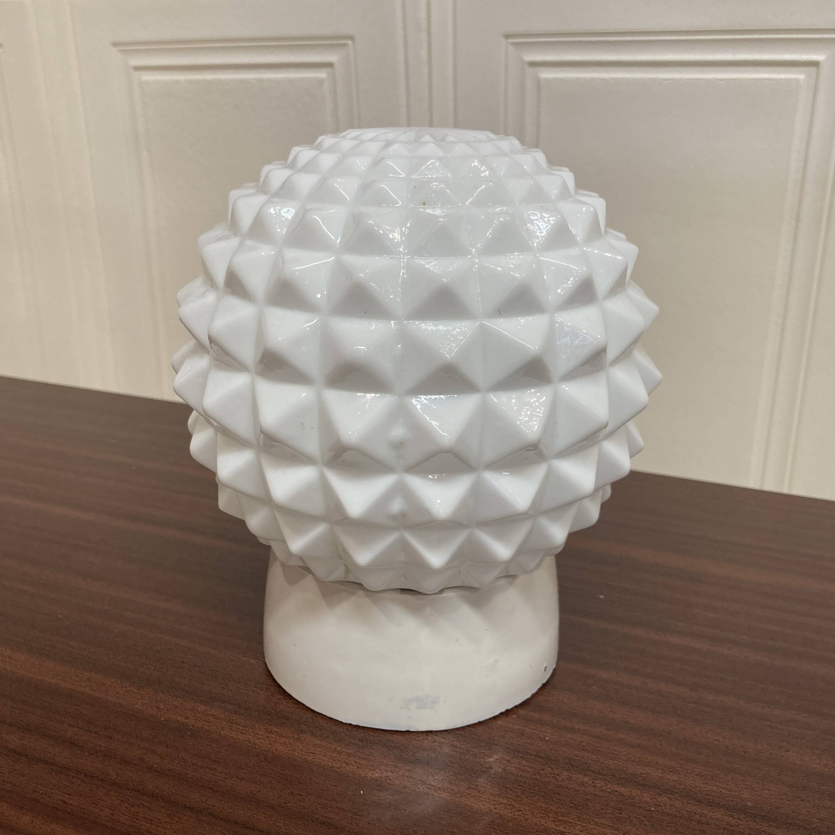 Pair of opaline and porcelain wall lights scandinavian design 1950.