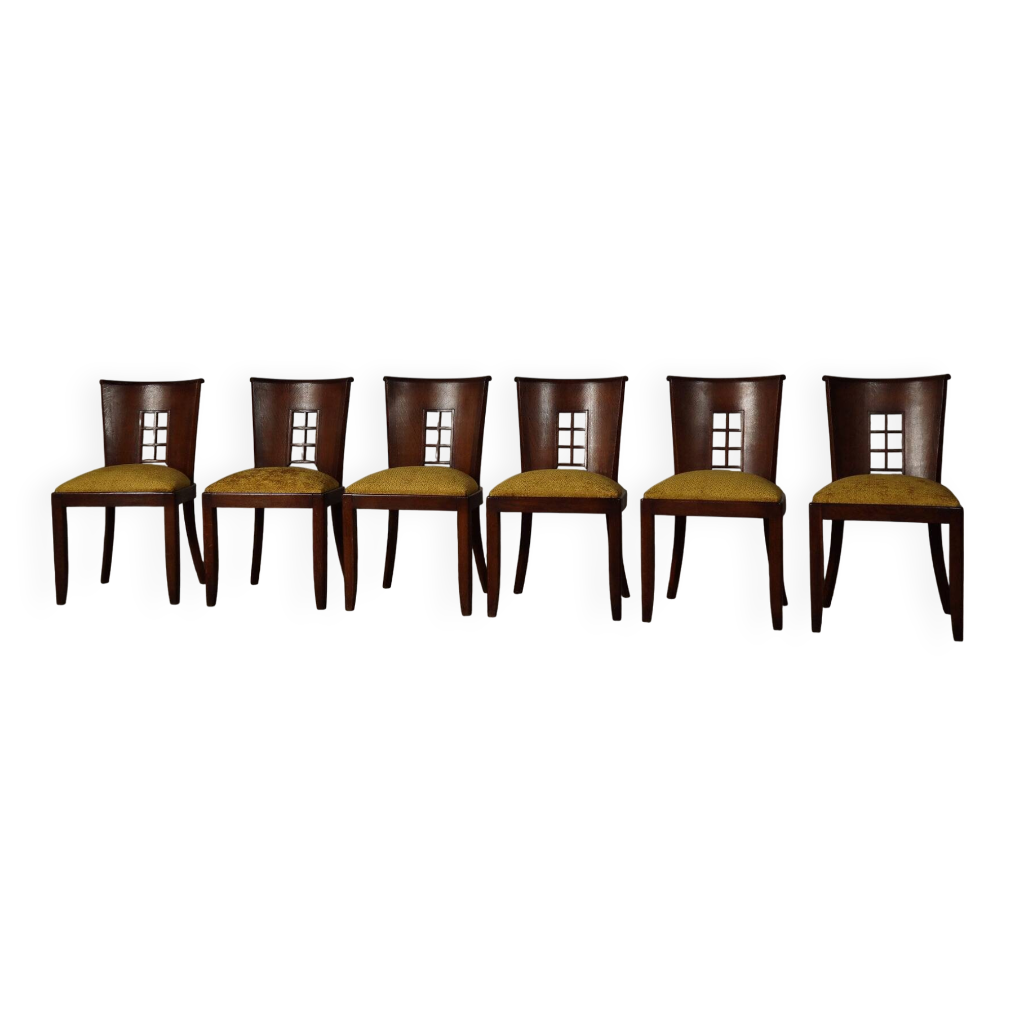 Ensemble de six chaises de salle à manger Art Déco, vers 1930.