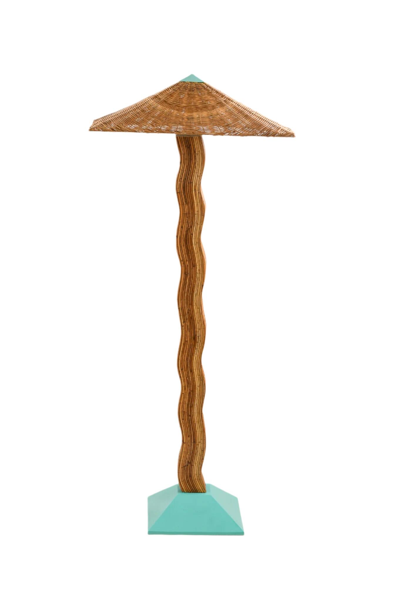 Lampadaire moderniste en rotin « Pallete »