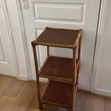 Vintage rattan sofa side table, bedside table, 1970s