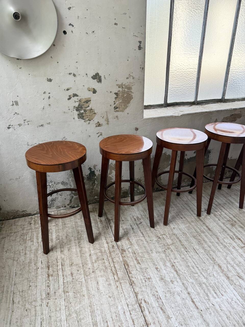 6 vintage Baumann bar stools
