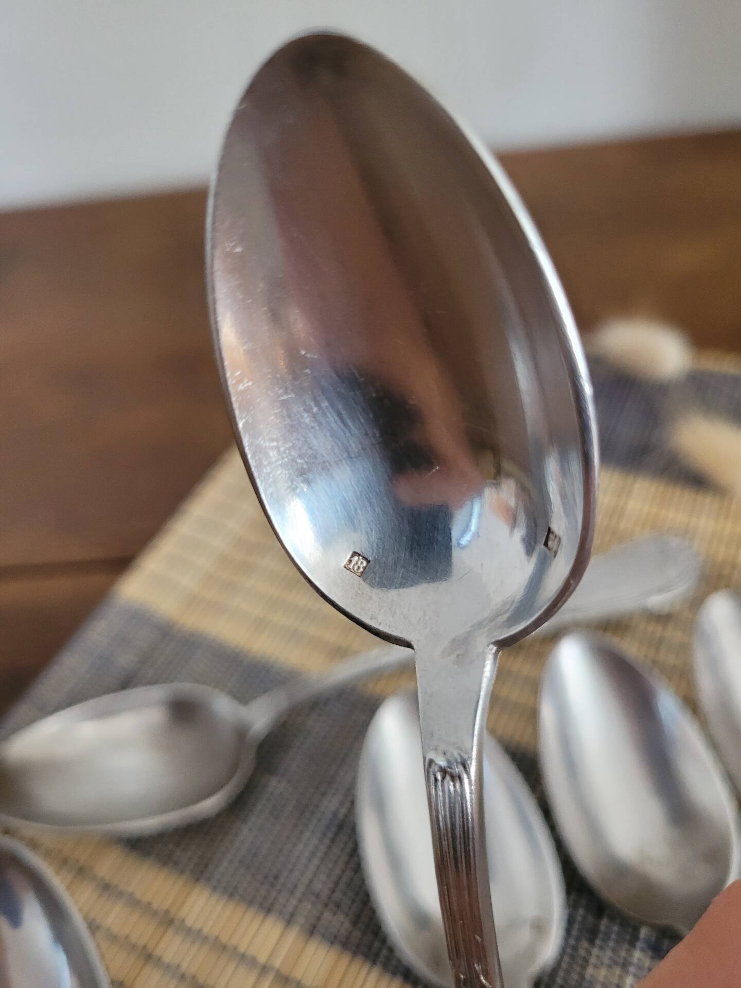 Set of 8 small silver spoons