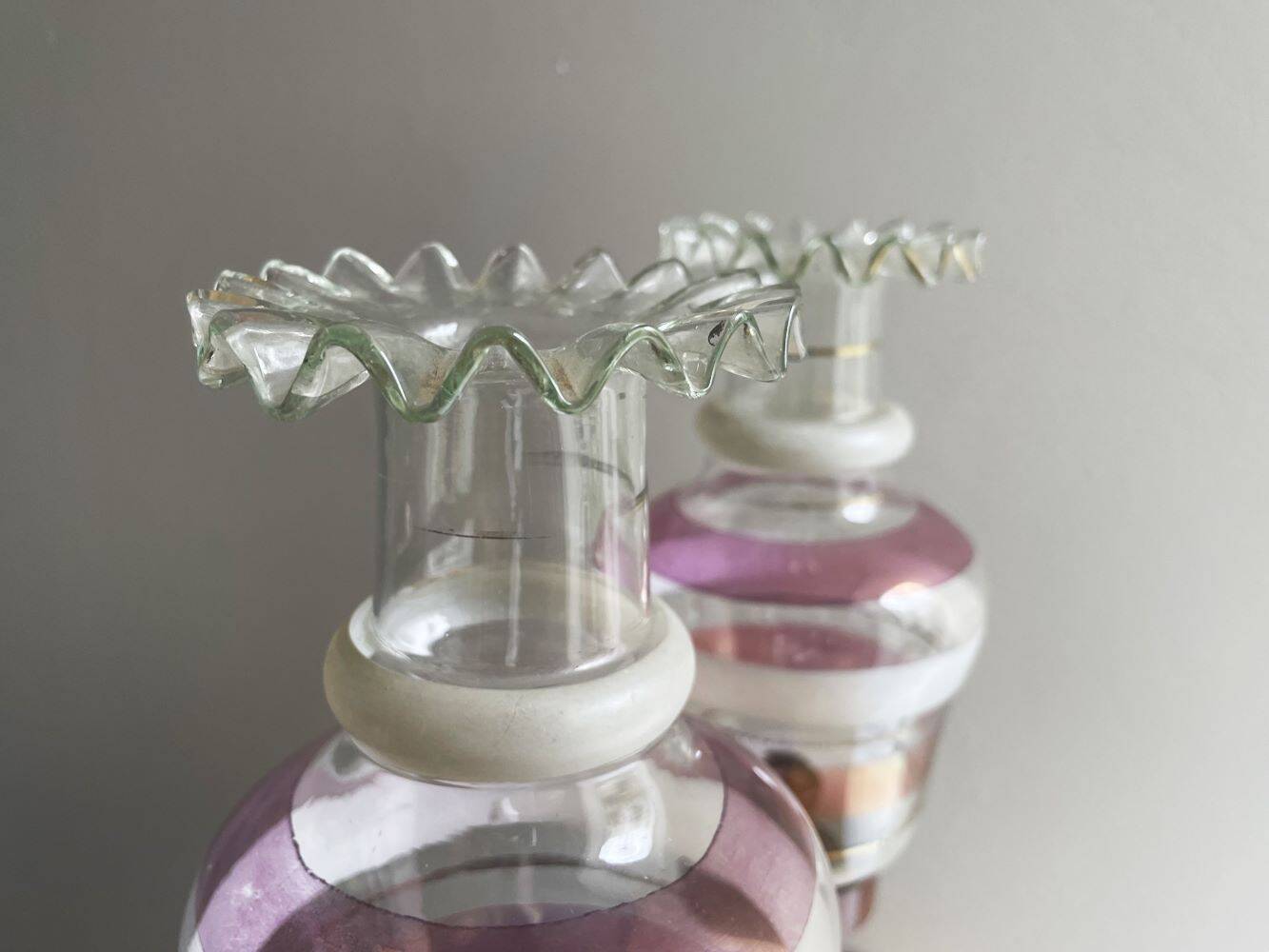 Portuguese Farmhouse rustic wooden table lamps with torch glass shades, 1970s, Set of 2