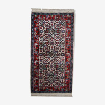 Vintage Indian Agra handmade carpet 70cm x 137cm 1970s, 1C377