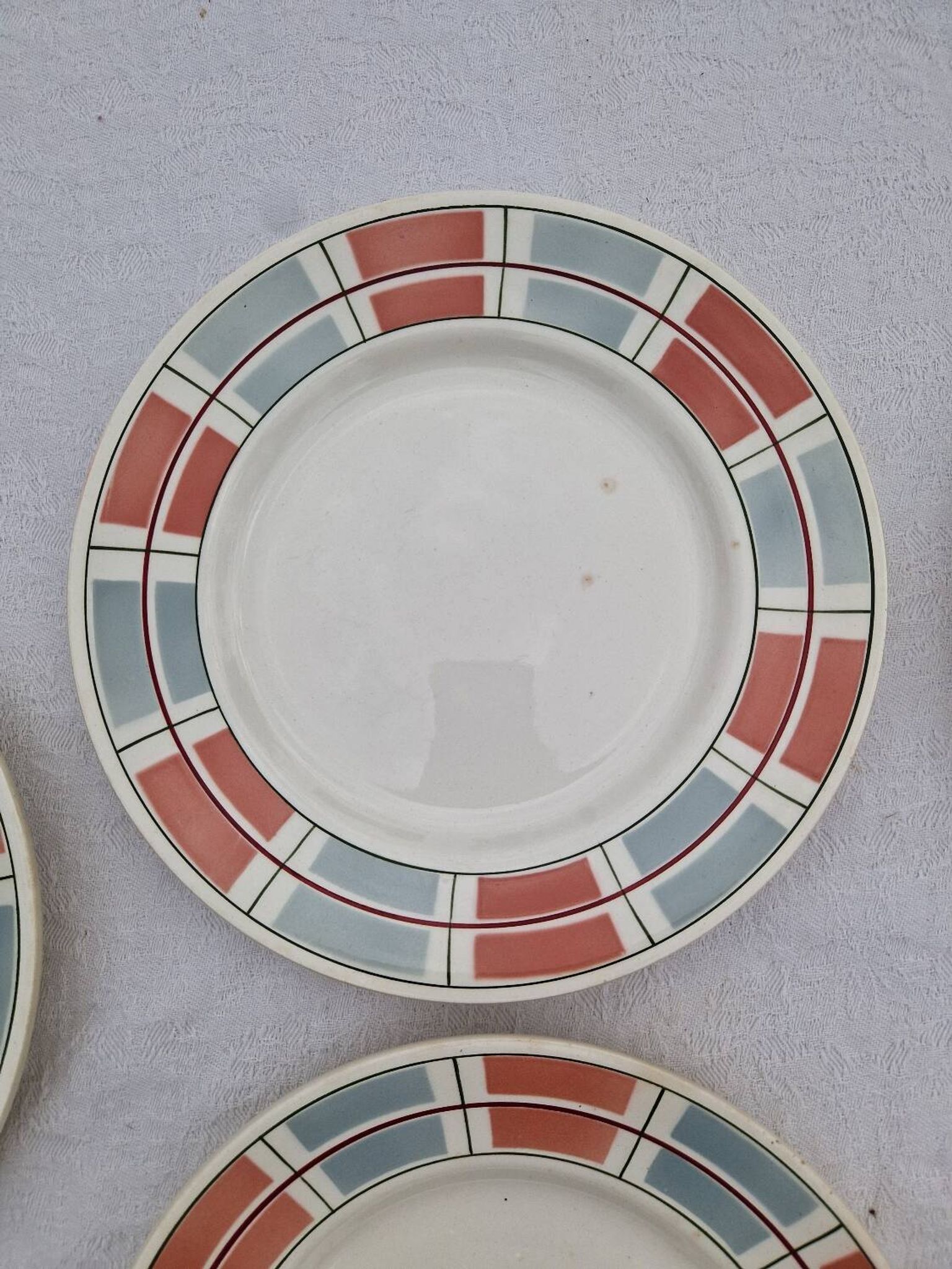 Lot De 8 Assiettes Plates Manufacture Salins