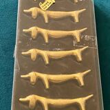 6 porte-couteaux chien en métal doré à l’or fin
