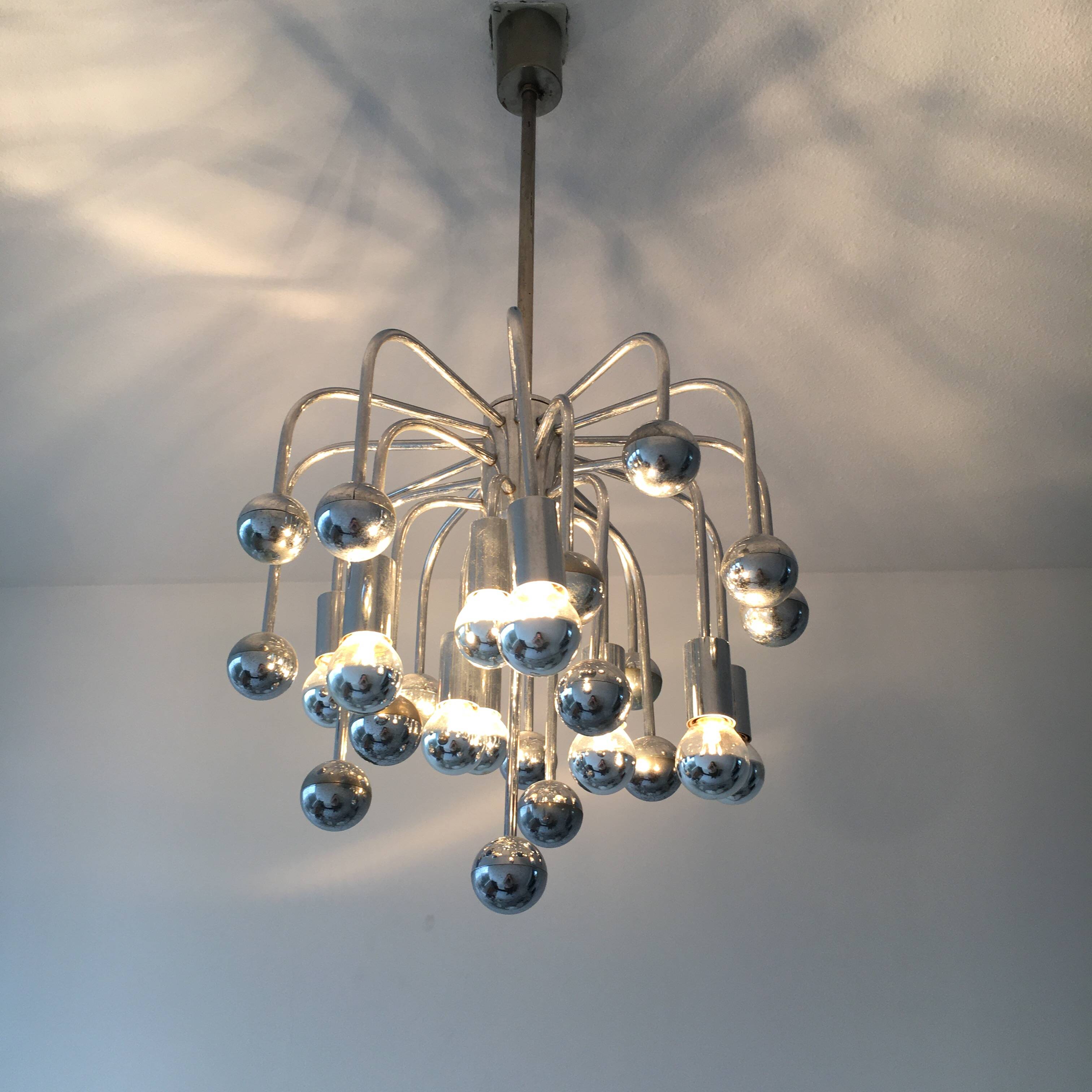 Space age sixties design sputnik hanging lamp, 1960’s