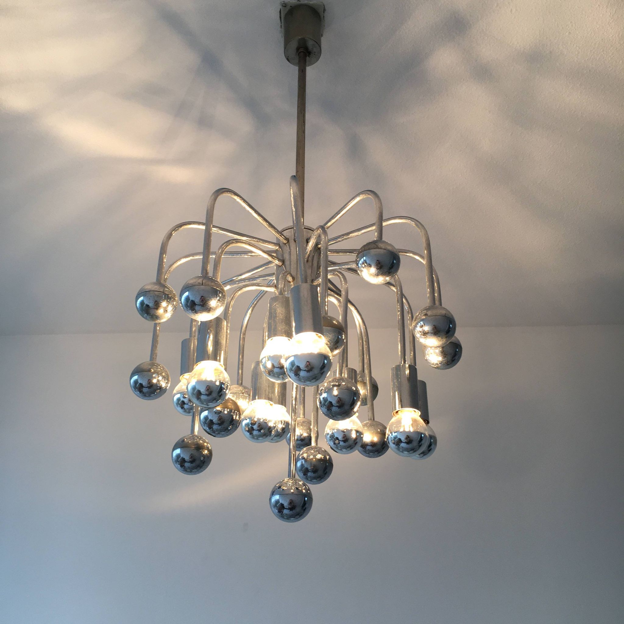 Space age sixties design sputnik hanging lamp, 1960’s