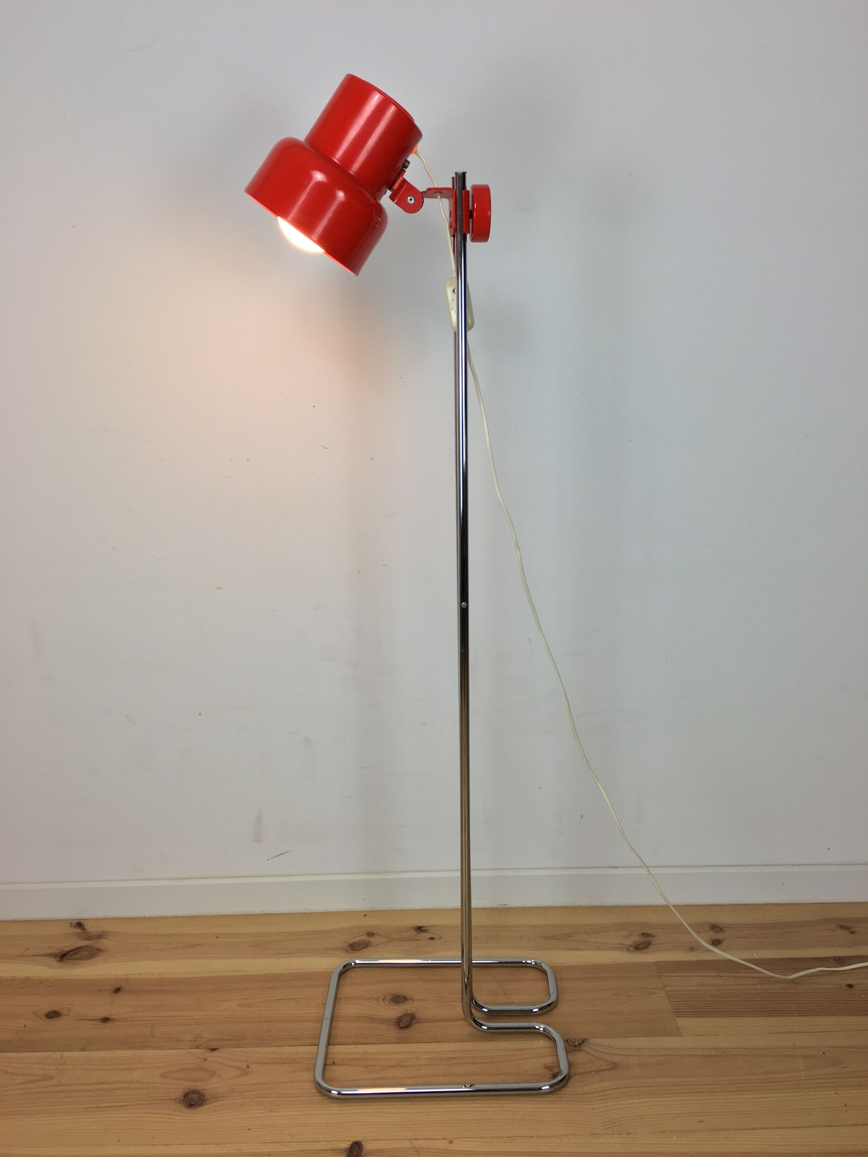 Lamppost for Ikea, space age, orange spot, 70s