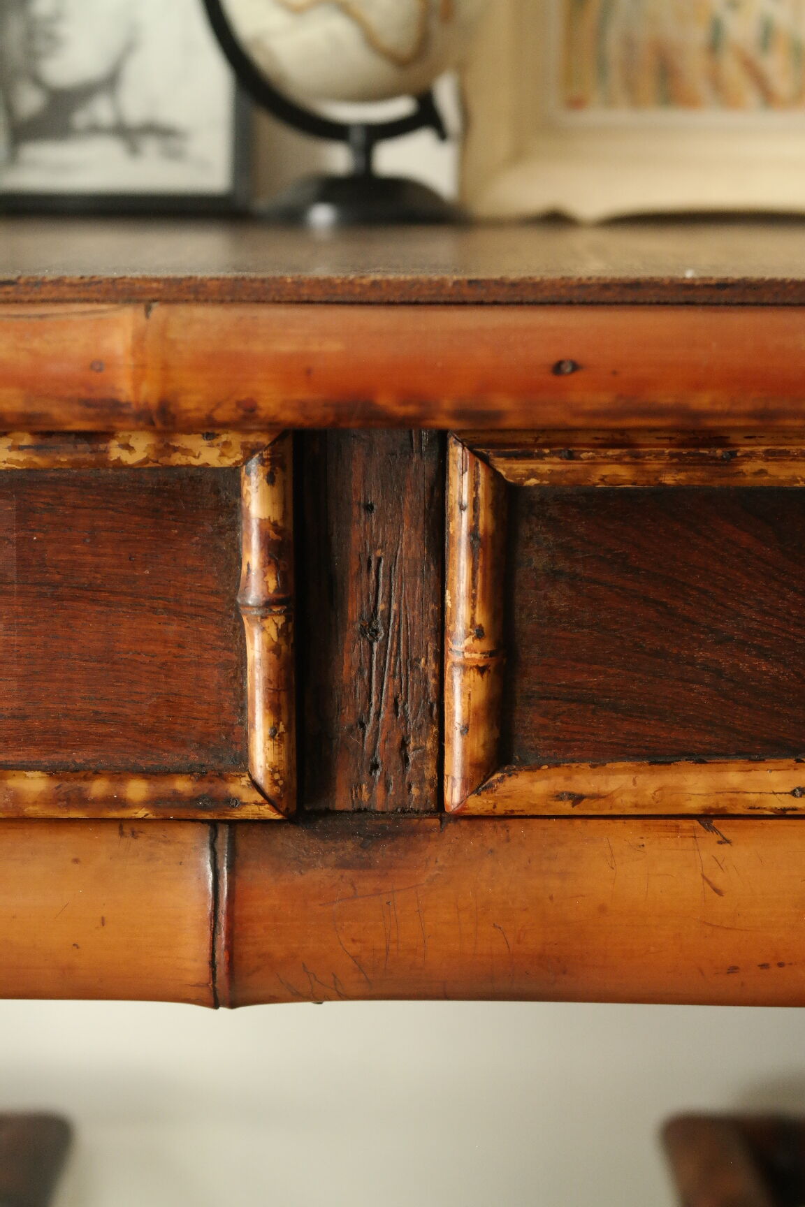 Old colonial style bamboo desk