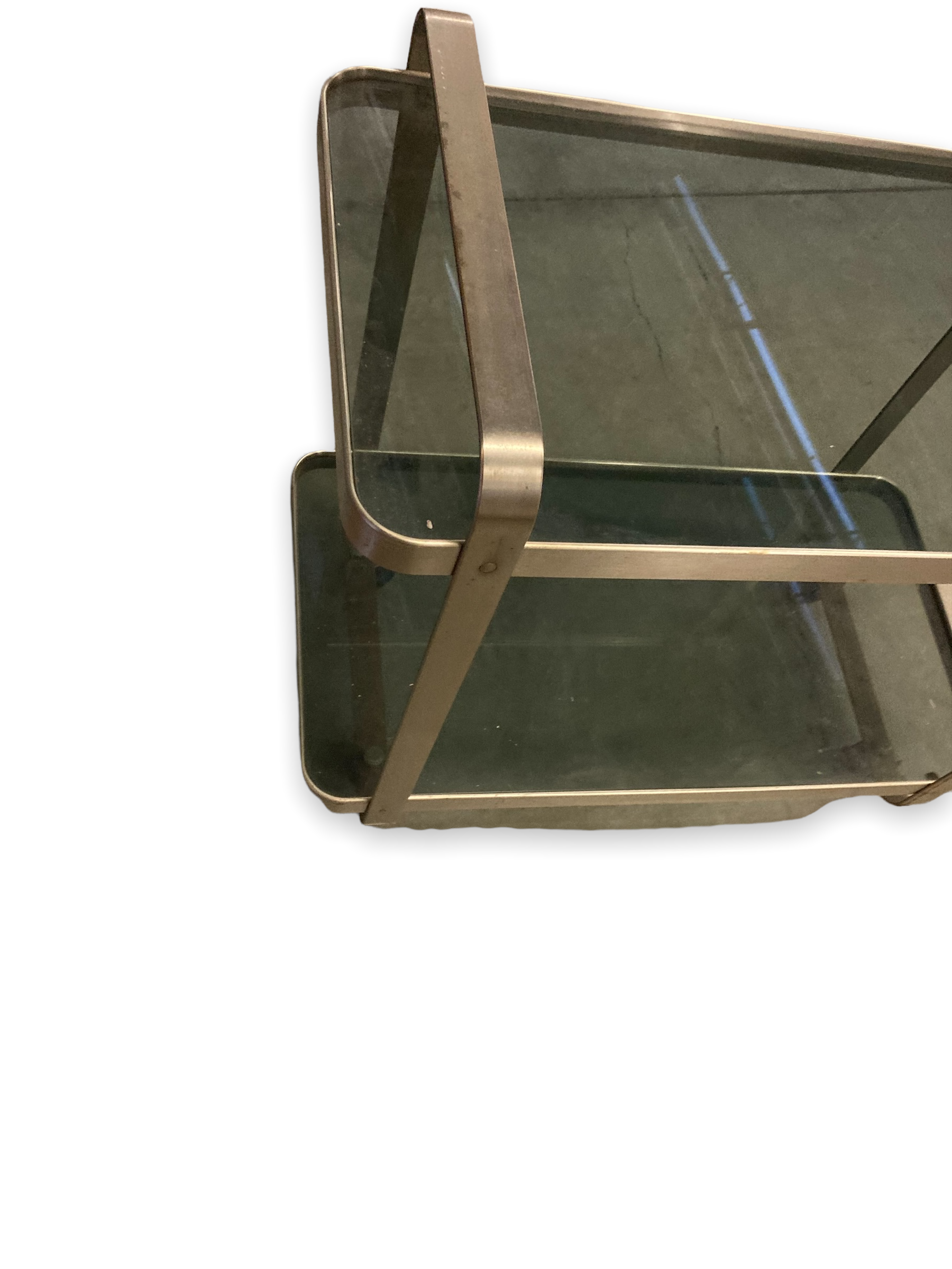 Design service 1960s brushed steel and glass