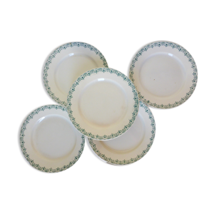5 assiettes plates en