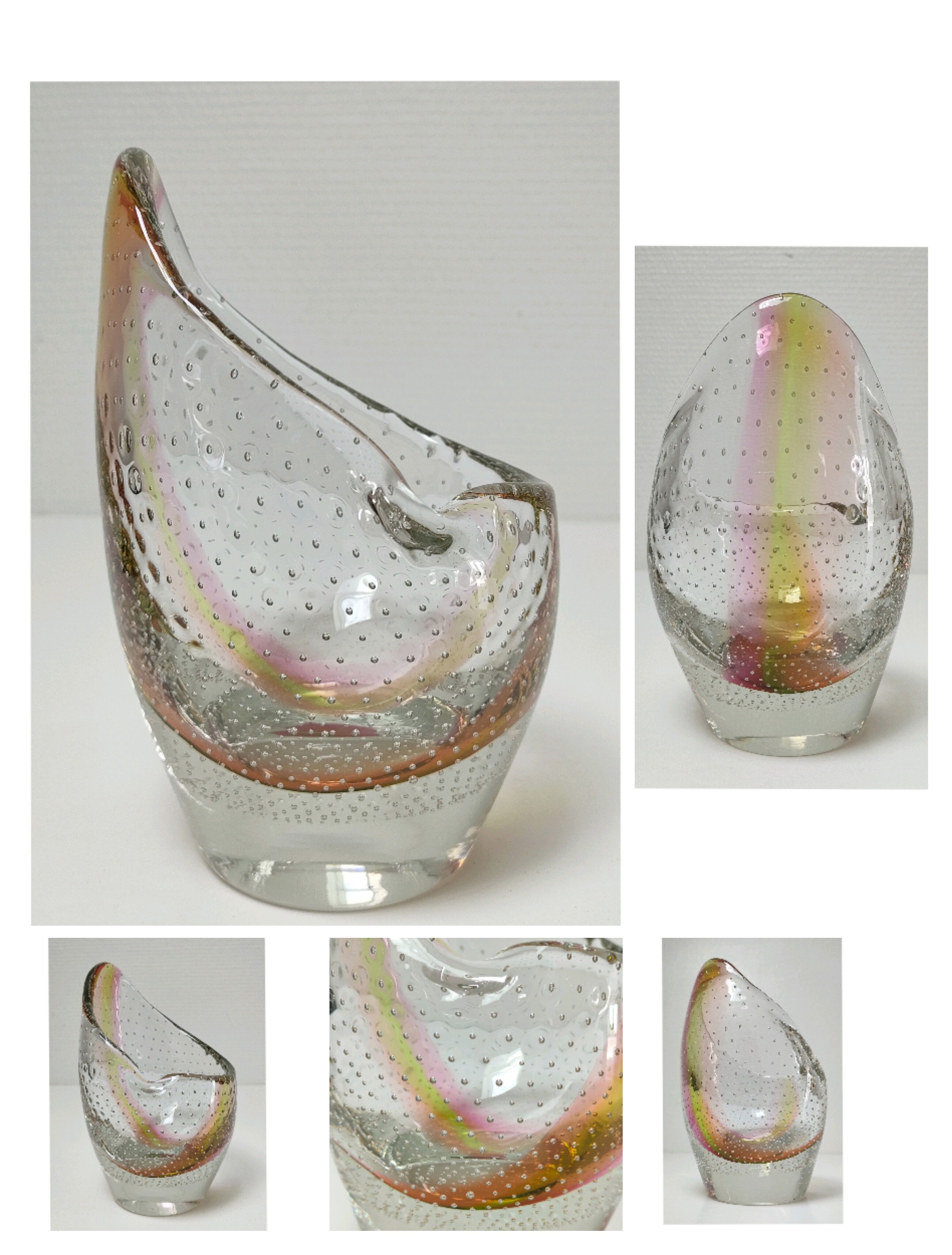 Murano bubble glass vase 70s