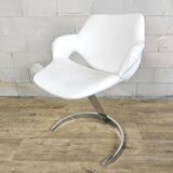 Vintage Chrome French design dining room set Boris Tabacoff 1970s