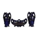 Lunéville Keller old french mantelpiece vases planter 19th