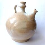 Cargoulette Pitcher Jug beige speckled Signed Grès du Marais 23 cm